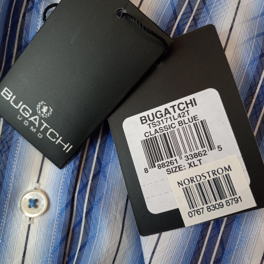 Bugatchi Striped Button Down Dress Shirt - Picture 5 of 7